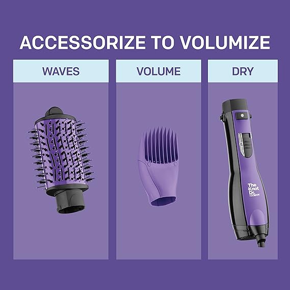 The Knot Dr. for Conair Detangling Hot Air Brush, Wet/ Dry Styler, Blow Dryer Brush in Purple